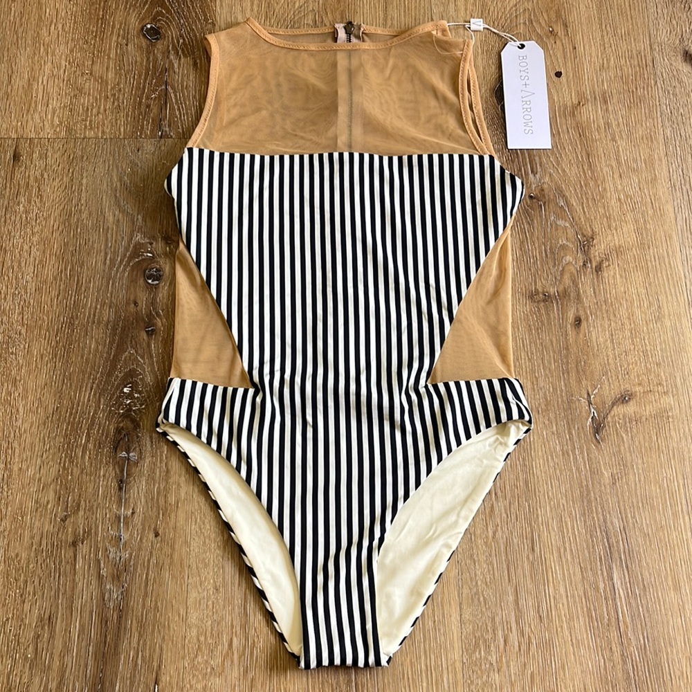 Boys+Arrows Mesh Striped One Piece